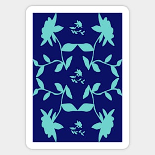 Flower Time Rose in Blues Sticker